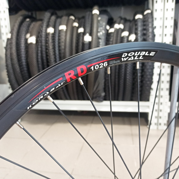 26" колесо переднее 9x100 мм QR, обод. Korabat 1026 Shimano HB-RM40, черный