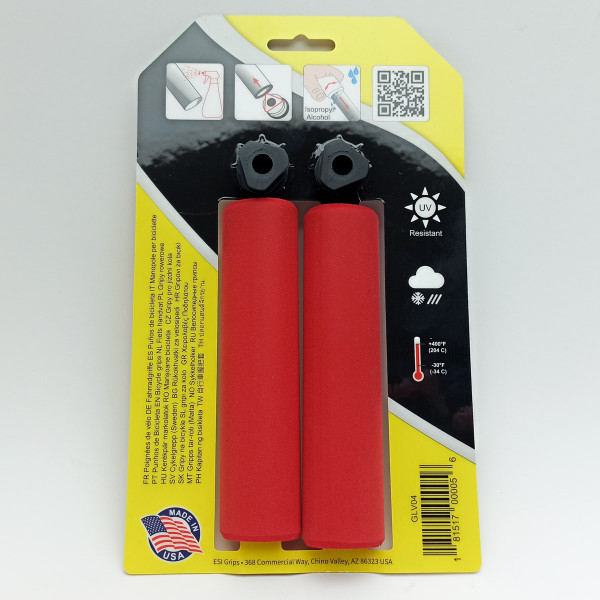 Грипсы ESI grips Chunky, 130 мм, силикон, Red