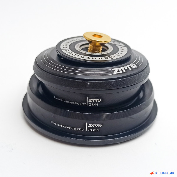 Рулевая колонка безрезьбовая ZTTO, полуинт. 1 1/8" - 1 1/2", 44/56 мм, пром., чёрный