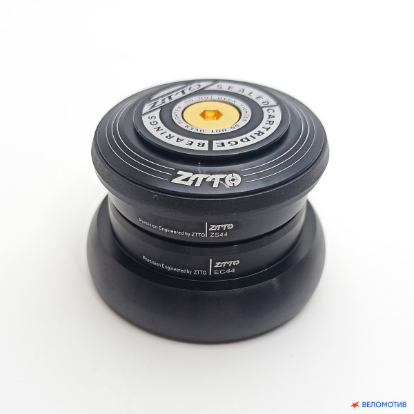 Рулевая колонка безрезьбовая ZTTO, полуинт. 1 1/8" - 1 1/2", 44/44 мм, пром., чёрный