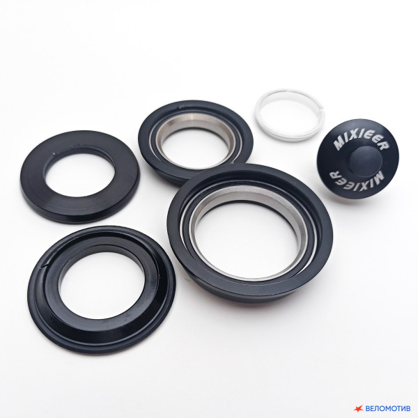 Рулевая колонка безрезьбовая MIXIEER QLP-60, полуинт. 1 1/8" - 1 1/2", 44/55 мм, пром., чёрный