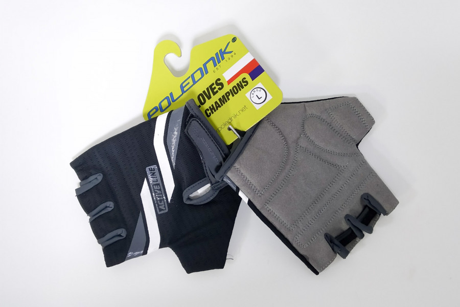 Велоперчатки Polednik Active, L, черный/серый