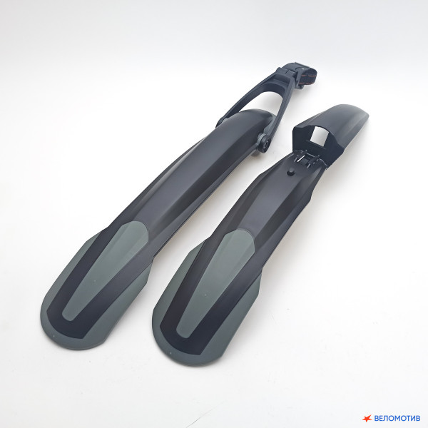 Крылья комплект S-WORDS XH-B218, быстросъем., полипропилен, чёрно-серый